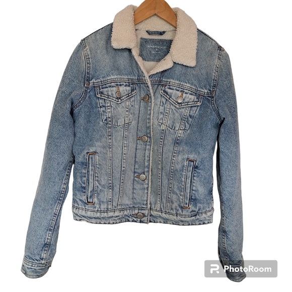 Aeropostale Women's Blue Button Up Front Pockets Jeans Jacket Size M - Picture 1 of 10